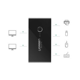 SWITCH BOX HUB PRZEŁĄCZNIK 4X USB 2.0 ROZDZIELACZ USB NA DWA KOMPUTERY - CZARNY