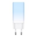 SZYBKA ŁADOWARKA SIECIOWA GAN 2X USB-C / USB 65W QC PD - NIEBIESKI