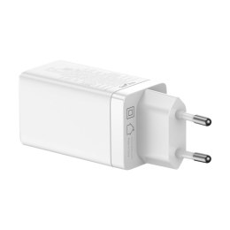 SZYBKA UNIWERSALNA ŁADOWARKA SIECIOWA GAN3 PRO 2X USB-C / USB + KABEL USB-C 65W - BIAŁY
