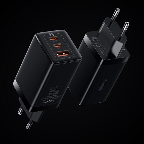 SZYBKA UNIWERSALNA ŁADOWARKA SIECIOWA GAN3 PRO 2X USB-C / USB + KABEL USB-C 65W - BIAŁY SZYBKA UNIWERSALNA ŁADOWARKA SIECIOWA GAN3 PRO 2X USB-C / USB + KABEL USB-C 65W - BIAŁY