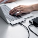 WIELOFUNKCYJNY HUB PORT DO MACBOOK PRO / AIR 2X USB-C NA USB-C HDMI 3X USB 3.0 - SZARY