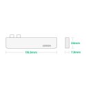 WIELOFUNKCYJNY HUB PORT DO MACBOOK PRO / AIR 2X USB-C NA USB-C HDMI 3X USB 3.0 - SZARY