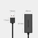 ZEWNĘTRZNA KARTA SIECIOWA LAN RJ45 - USB 2.0 100 MBPS - CZARNY