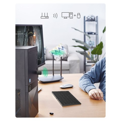 ZEWNĘTRZNA KARTA SIECIOWA USB - WIFI 2.4GHZ / 5GHZ 11AC AC650 - CZARNY ZEWNĘTRZNA KARTA SIECIOWA USB - WIFI 2.4GHZ / 5GHZ 11AC AC650 - CZARNY