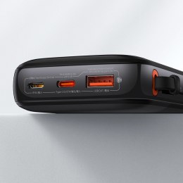 POWERBANK 10000MAH USB USB-C IPHONE LIGHTNING + KABEL USB-C - CZARNY