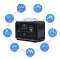 PRZENOŚNA TURYSTYCZNA STACJA ZASILANIA POWERBANK LIFEPO4 960WH 1200W - CZARNA