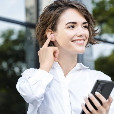 SŁUCHAWKI BEZPRZEWODOWE DOKANAŁOWE BLUETOOTH 5.3 ENCOK WM01 TWS RÓŻOWY SŁUCHAWKI BEZPRZEWODOWE DOKANAŁOWE BLUETOOTH 5.3 ENCOK WM01 TWS RÓŻOWY