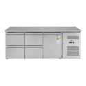 STÓŁ CHŁODNICZY ZE STALOWYM BLATEM ROBOCZYM 4 SZUFLADY OD -2 DO 10C 179CM