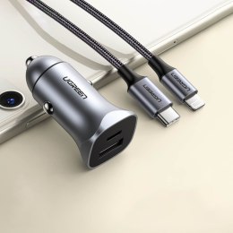 SZYBKA ŁADOWARKA SAMOCHODOWA USB-A I USB-C 30W PD PPS - SZARA