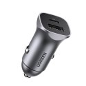 SZYBKA ŁADOWARKA SAMOCHODOWA USB-A I USB-C 30W PD PPS - SZARA