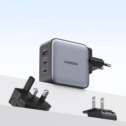 UNIWERSALNA ŁADOWARKA SIECIOWA GAN USB 2XUSB-C WTYCZKI EU / UK / US - CZARNA UNIWERSALNA ŁADOWARKA SIECIOWA GAN USB 2XUSB-C WTYCZKI EU / UK / US - CZARNA