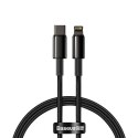 KABEL PRZEWÓD DO IPHONE USB-C - LIGHTNING SZYBKIE ŁADOWANIE 20W 1M - CAŁY CZARNY