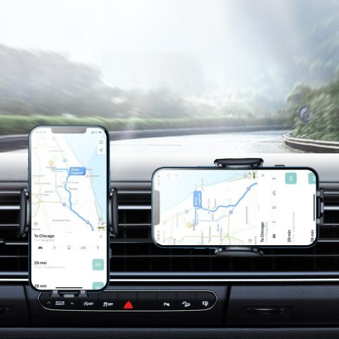 SAMOCHODOWY UCHWYT ZACISKOWY NA TELEFON NA NAWIEW KRATKĘ WENTYLACJI CZARNY SAMOCHODOWY UCHWYT ZACISKOWY NA TELEFON NA NAWIEW KRATKĘ WENTYLACJI CZARNY