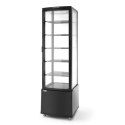 WITRYNA CHŁODNICZA CUKIERNICZA NA KÓŁKACH 5 PÓŁEK 280L LED - CZARNA