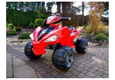 QUAD NA AKUMULATOR DUŻE KOŁA CZERWONY QUAD NA AKUMULATOR DUŻE KOŁA CZERWONY