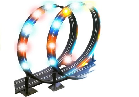 TOR WYŚCIGOWY 2 AUTKA SLOT CARS 1:43 PĘTLA LAMPKI TOR WYŚCIGOWY 2 AUTKA SLOT CARS 1:43 PĘTLA LAMPKI