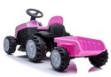 TRAKTOR Z PRZYCZEPĄ NA AKUMULATOR TR1908T RÓŻOWY