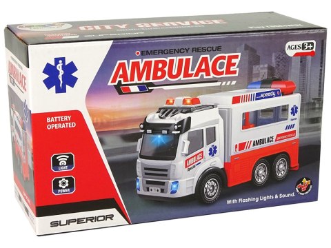 AMBULANS AUTKO NA BATERIE ŚWIATŁO DŹWIĘKI AMBULANS AUTKO NA BATERIE ŚWIATŁO DŹWIĘKI