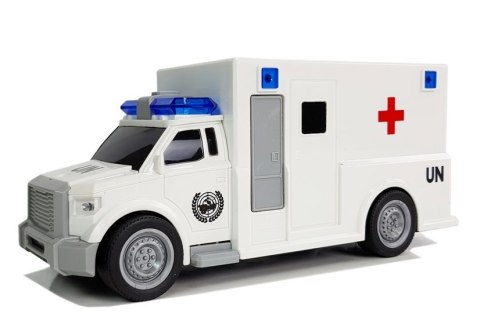 AUTO AMBULANS Z NAPĘDEM KARETKA POGOTOWIA 1:20 Z DŹWIĘKIEM AUTO AMBULANS Z NAPĘDEM KARETKA POGOTOWIA 1:20 Z DŹWIĘKIEM