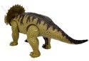 DINOZAUR TRICERATOPS ZIELONY NA BATERIE