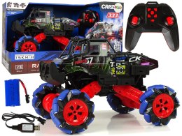 AUTO TERENOWE DRIFT ZDALNIE STEROWANE 1:16 NIEBIESKIE 2.4G OBRÓT 360 STOPNI