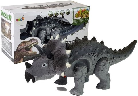 DINOZAUR NA BATERIE TRICERATOPS SZARY DINOZAUR NA BATERIE TRICERATOPS SZARY