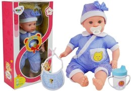 LALKA BOBAS 45 CM NIEBIESKIE UBRANIE