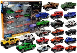 ZESTAW AUTA TERENOWE JEEP RESORAKI RÓŻNE KOLORY 20 SZTUK