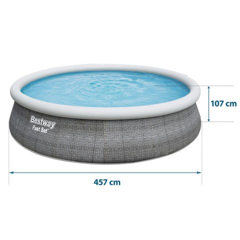 BASEN OGRODOWY ROZPOROWY 457 X 107 CM BESTWAY 57372 BASEN OGRODOWY ROZPOROWY 457 X 107 CM BESTWAY 57372