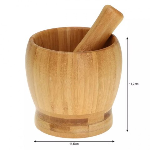 KUCHENNY MOŹDZIERZ BAMBUSOWY 11CM KINGHOFF KH-1617 KUCHENNY MOŹDZIERZ BAMBUSOWY 11CM KINGHOFF KH-1617