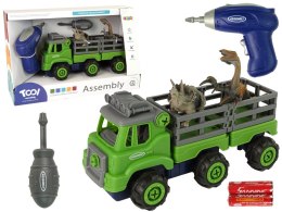 CIĘŻARÓWKA TRANSPORT DINOZAURY WKRĘTARKA ŚRUBOKRĘT DO ROZKRĘCANIA