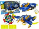 DINOBOTS 2W1 DINOZAUR PISTOLET NA STRZAŁKI NIEBIESKI PTEROSAUR TARCZA