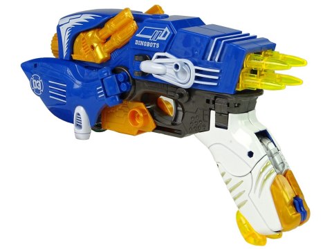 DINOBOTS 2W1 DINOZAUR PISTOLET NA STRZAŁKI NIEBIESKI PTEROSAUR TARCZA DINOBOTS 2W1 DINOZAUR PISTOLET NA STRZAŁKI NIEBIESKI PTEROSAUR TARCZA