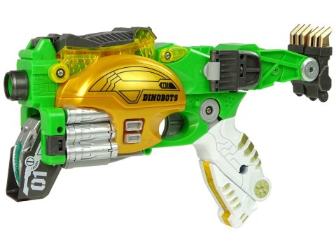 DINOBOTS 2W1 DINOZAUR PISTOLET NA STRZAŁKI ZIELONY STEGOSAURUS TARCZA DINOBOTS 2W1 DINOZAUR PISTOLET NA STRZAŁKI ZIELONY STEGOSAURUS TARCZA