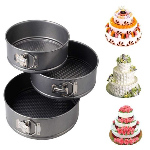 TORTOWNICE FORMY ROZPINANE 3 SZT 24/26/28CM E-8013 TORTOWNICE FORMY ROZPINANE 3 SZT 24/26/28CM E-8013