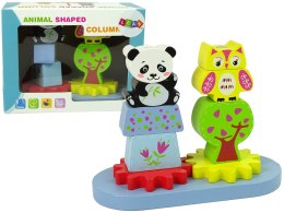 DREWNIANE ZWIERZĄTKA SORTER SOWA PANDA KOŁA ZĘBATE