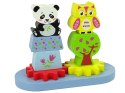 DREWNIANE ZWIERZĄTKA SORTER SOWA PANDA KOŁA ZĘBATE