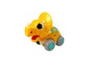 DINOZAUR NA KÓŁKACH ŻÓŁTY TRICERATOPS FIGURKA