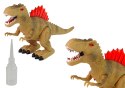DINOZAUR ZIEJE OGNIEM PARA WODNA ŚWIECI NA BATERIE BRĄZOWY