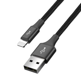 KABEL PRZEWÓD USB 4W1 IPHONE LIGHTNING 2 X USB-C MICROUSB W NYLONOWYM OPLOCIE 3.5A 1.2M CZARNY
