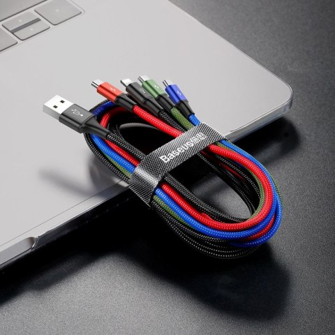 KABEL PRZEWÓD USB 4W1 IPHONE LIGHTNING 2 X USB-C MICROUSB W NYLONOWYM OPLOCIE 3.5A 1.2M CZARNY KABEL PRZEWÓD USB 4W1 IPHONE LIGHTNING 2 X USB-C MICROUSB W NYLONOWYM OPLOCIE 3.5A 1.2M CZARNY