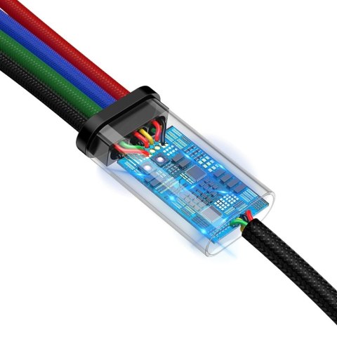 KABEL PRZEWÓD USB 4W1 IPHONE LIGHTNING 2 X USB-C MICROUSB W NYLONOWYM OPLOCIE 3.5A 1.2M CZARNY KABEL PRZEWÓD USB 4W1 IPHONE LIGHTNING 2 X USB-C MICROUSB W NYLONOWYM OPLOCIE 3.5A 1.2M CZARNY