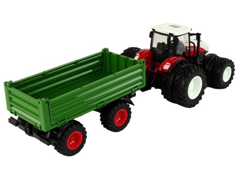 TRAKTOR ZDALNIE STEROWANY Z PRZYCZEPĄ 1:24 CZERWONY ZIELONY TRAKTOR ZDALNIE STEROWANY Z PRZYCZEPĄ 1:24 CZERWONY ZIELONY