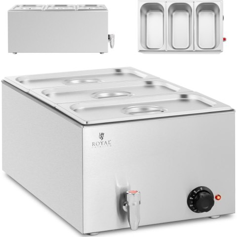 BEMAR PODGRZEWACZ ELEKTRYCZNY Z KRANEM 3 X GN 1/3 600 W BEMAR PODGRZEWACZ ELEKTRYCZNY Z KRANEM 3 X GN 1/3 600 W