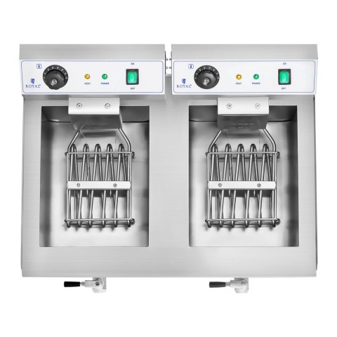 FRYTKOWNICA FRYTOWNICA GASTRONOMICZNA DWUKOMOROWA Z KRANAMI 230V 2X16L FRYTKOWNICA FRYTOWNICA GASTRONOMICZNA DWUKOMOROWA Z KRANAMI 230V 2X16L
