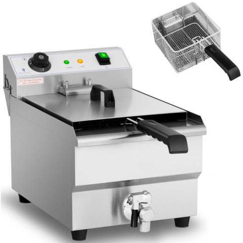 FRYTOWNICA ELEKTRYCZNA NASTAWNA Z KRANEM SPUSTOWYM 230 V 3200 W 13 L FRYTOWNICA ELEKTRYCZNA NASTAWNA Z KRANEM SPUSTOWYM 230 V 3200 W 13 L