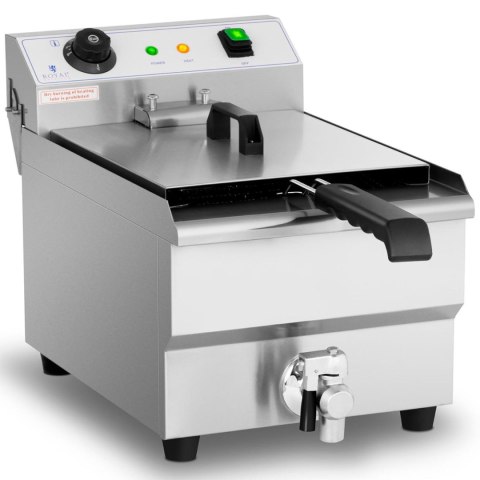 FRYTOWNICA ELEKTRYCZNA NASTAWNA Z KRANEM SPUSTOWYM 230 V 3200 W 13 L FRYTOWNICA ELEKTRYCZNA NASTAWNA Z KRANEM SPUSTOWYM 230 V 3200 W 13 L