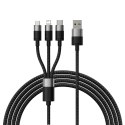 KABEL PRZEWÓD DO TELEFONU STARSPEED 3W1 USB - MICRO USB / IPHONE LIGHTNING / USB-C 1.2M - CZARNY