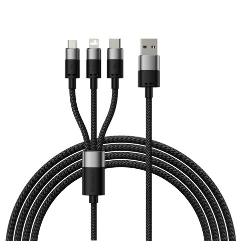 KABEL PRZEWÓD DO TELEFONU STARSPEED 3W1 USB - MICRO USB / IPHONE LIGHTNING / USB-C 1.2M - CZARNY KABEL PRZEWÓD DO TELEFONU STARSPEED 3W1 USB - MICRO USB / IPHONE LIGHTNING / USB-C 1.2M - CZARNY