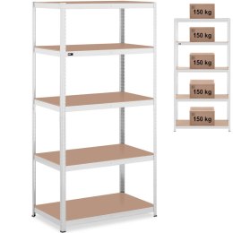 REGAŁ MAGAZYNOWY METALOWY 5 PÓŁEK 750 KG 100 X 60 X 197 CM SZARY